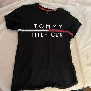 Black Tommy Hilfiger short sleeve tee shirt top medium